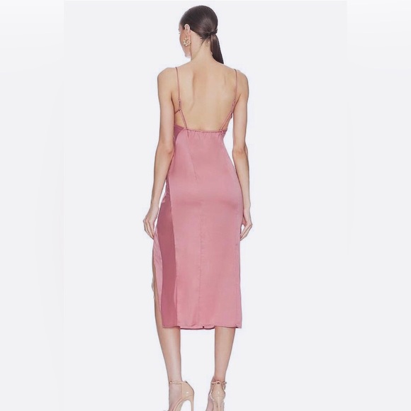 Free People Intimately City Cool pink Midi Slip sheer mesh sides dress Size XS - Picture 3 of 4